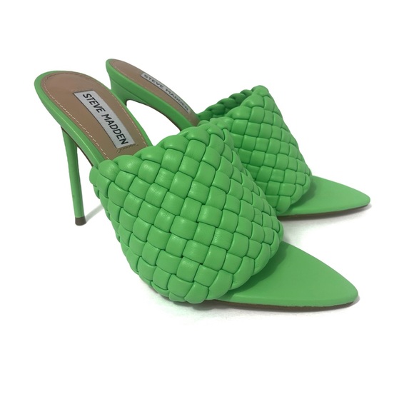 Steve Madden Heels Fateful Size 8 Bright Neon Green Pointy - Picture 1 of 6